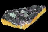 Dark Purple Cubic Fluorite and Quartz - China #94310-1